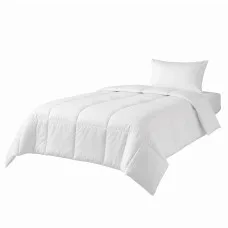 Giselle Bedding Single Quilt Duck Down Feather Doona Insert 200GSM Summer Cotton Cover Baffle Box Design
