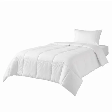 Giselle Bedding Single Quilt Duck Down Feather Doona Insert 200GSM Summer Cotton Cover Baffle Box Design