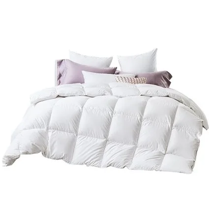 Giselle Bedding Queen 500GSM Duck Down Feather Quilt - Luxurious Winter Warmth with 100% Cotton Cover, Baffle Design