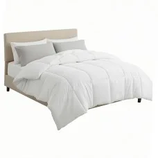 Giselle Bedding Double Size 400GSM Microfibre Quilt - All Season Comforter with Baffle Box Stitching, Anti-Allergic