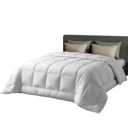 Giselle Bedding Wool Quilt 500GSM Double 100% Wool Fill 100% Cotton Cover Baffle Box Winter Doona 180x210cm