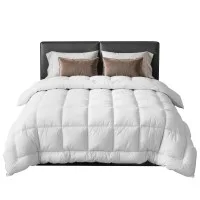 Giselle Bedding 800GSM Wool Quilt King Size 100% Wool Filling 100% Cotton Cover Baffle Box Winter Doona