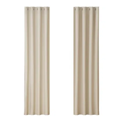 Artiss Blockout Curtains, Triple Weave Fabric, 140x230cm, Beige, Noise Reducing, Thermal Insulating, Easy Install