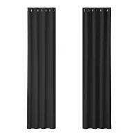 Artiss Blockout Curtains, Triple Weave Fabric, Eyelet, 140x230cm, Black, Thermal Insulation & Noise Reduction