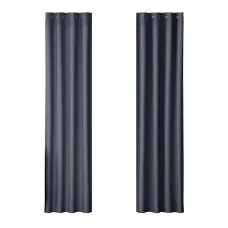 Artiss Blockout Curtains, Triple Weave Fabric, 140x230cm, Charcoal, Thermal Insulation, Noise Reduction, 2 Panels