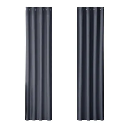 Artiss Blockout Curtains, Triple Weave Fabric, 140x230cm, Charcoal, Thermal Insulation, Noise Reduction, 2 Panels