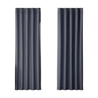 Artiss Blockout Curtains, Triple Weave Fabric, 180x213cm, Charcoal, Thermal Insulation, Noise Reduction, Eyelet Design