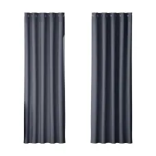 Artiss Blockout Curtains, Triple Weave Fabric, 180x213cm, Charcoal, Thermal Insulation, Noise Reduction, Eyelet Design