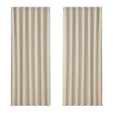 Artiss 2 Blockout Curtains Eyelet 240x230cm Beige Triple Weave 250GSM Thermal Noise Reducing Panels