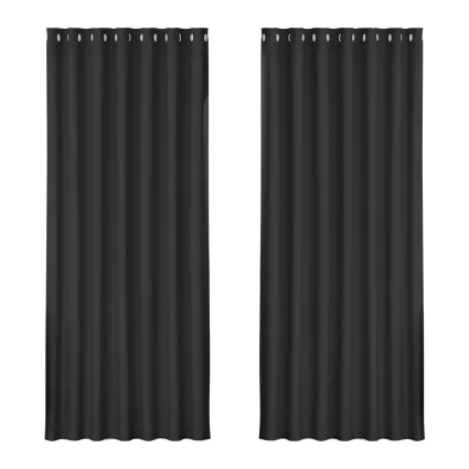 Artiss Blockout Curtains, Triple Weave Fabric, 240x230cm, Black, Thermal Insulation, Noise Reduction, Easy Install