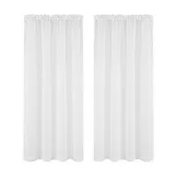 Artiss Blockout Curtains 2 Panels 132x160cm White Light Filtering 110GSM Polyester Rod Pocket Drapes