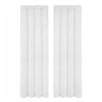 Artiss Blockout Curtains 2 Panels 132x213cm White Light Filtering 110GSM Polyester Rod Pocket Drapes