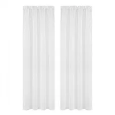 Artiss Blockout Curtains 2 Panels 132x213cm White Light Filtering 110GSM Polyester Rod Pocket Drapes