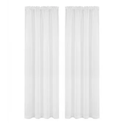 Artiss Blockout Curtains 2 Panels 132x213cm White Light Filtering 110GSM Polyester Rod Pocket Drapes