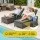 Gardeon Outdoor Lounge Chair Cushion 183cm 8cm Grey Replacement Sunbed Pad with Tie Straps Polyester Cover