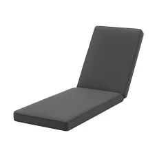 Gardeon Outdoor Lounge Chair Cushion 183cm 8cm Grey Replacement Sunbed Pad with Tie Straps Polyester Cover