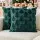 Jingle Jollys Christmas Cushion Covers 45 x 45cm Soft Faux Fur Jacquard with Hidden Zip Green 2 Pack