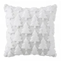 Jingle Jollys Christmas Cushion Covers 2 Pack 45 x 45cm Soft Faux Fur Jacquard Decorative Green