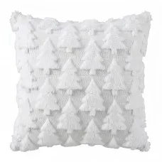 Jingle Jollys Christmas Cushion Covers 2 Pack 45 x 45cm Soft Faux Fur Jacquard Decorative Green