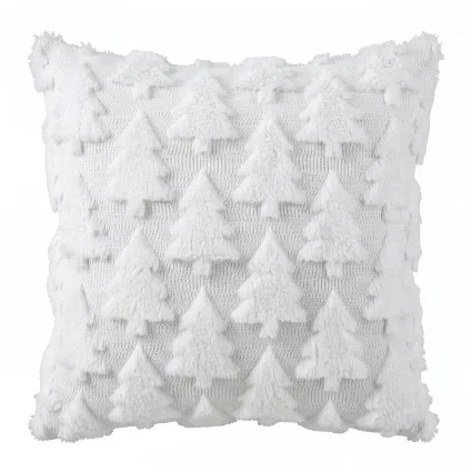 Jingle Jollys Christmas Cushion Covers 2 Pack 45 x 45cm Soft Faux Fur Jacquard Decorative Green