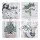Jingle Jollys Christmas Cushion Covers Set of 4 45 x 45cm Blue with Snowman Reindeer and Eucalyptus Prints