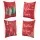 Jingle Jollys Christmas Cushion Covers Set of 4 45 x 45cm Red with Hidden Zippers and Festive Designs