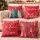 Jingle Jollys Christmas Cushion Covers Set of 4 45 x 45cm Red with Hidden Zippers and Festive Designs