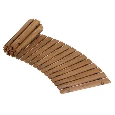 Gardeon 8FT Fir Wood Garden Pathway Roll Up Curved Walkway 240cm Anti Slip Brown Outdoor 8FT Pathway