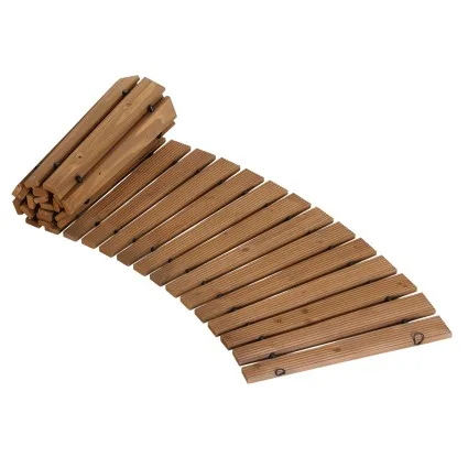 Gardeon 8FT Fir Wood Garden Pathway Roll Up Curved Walkway 240cm Anti Slip Brown Outdoor 8FT Pathway