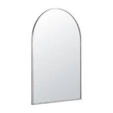 Embellir Arched Wall Mirror 50 x 86cm Decorative Silver Aluminium Frame Bathroom Vanity