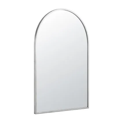 Embellir Arched Wall Mirror 50 x 86cm Decorative Silver Aluminium Frame Bathroom Vanity