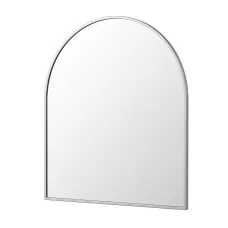 Embellir Arched Wall Mirror 86 x 81cm Decorative Silver Aluminium Frame Bathroom Vanity Decor
