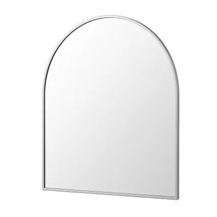 Embellir Arched Wall Mirror 86 x 81cm Decorative Silver Aluminium Frame Bathroom Vanity Decor