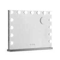 Embellir Makeup Mirror, Aluminium Frame, 58x46cm, LED Light, Touch Controls, Hollywood Vanity, Tabletop or Wall Mount