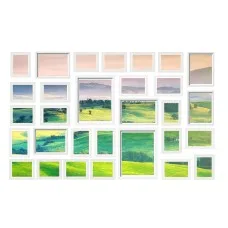 Artiss 30 Piece White Photo Frame Set, Polymer, Polystyrene Glass, Fits 8x10
