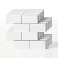 Artiss 3D Peel and Stick Subway Wall Tiles 10 Sheets 2.3mm White Self-Adhesive Back splash Tiles