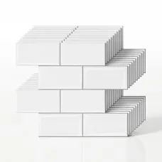 Artiss 3D Peel and Stick Subway Wall Tiles 10 Sheets 2.3mm White Self-Adhesive Back splash Tiles