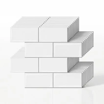 Artiss 3D Peel and Stick Subway Wall Tiles 10 Sheets 2.3mm White Self-Adhesive Back splash Tiles