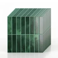 Artiss 3D Peel and Stick Wall Tiles Linear Grid Self-Adhesive Back splash 2.3mm Green 10 Sheet Pack