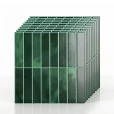 Artiss 3D Peel and Stick Wall Tiles Linear Grid Self-Adhesive Back splash 2.3mm Green 10 Sheet Pack
