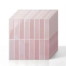 Artiss 3D Peel and Stick Wall Tiles Linear Grid Back splash 10 Sheets 2.3mm Premium Vinyl Pink