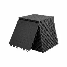 Giantz Garage Floor Tiles Interlocking PP Flooring 25-Piece Set 30cm Black Textured Self-Draining Surface