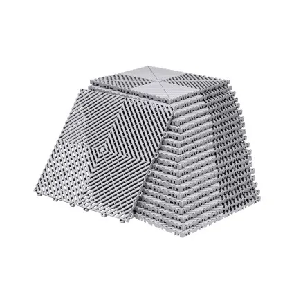 Giantz 20PCS 40x40cm Garage Interlocking Floor Tiles Grey Heavy Duty Self-Draining Non-Slip Polypropylene