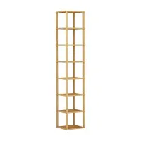 Artiss Shoe Rack, Bamboo MDF 8-Tier, Pine, 25x23x134cm, Stackable Storage for 8 Pairs, Durable & Easy Assembly