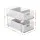Artiss Under Sink Organiser 2 Tier Pull-Out Drawers with Removable Baskets Adjustable Dividers White 21cm