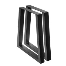 Artiss Industrial Metal Table Legs DIY Set, Trapezoid Design, 45x65cm, Black, Rust-Resistant, 2-Pack with Feet Pads