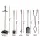 Grillz Fire Pit Tool Set 5 PCS, Cast Iron, Black, Includes Stand, Heat-Resistant & Fireproof, Space-Saving Design