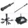 Grillz Fire Pit Tool Set 5 PCS, Cast Iron, Black, Includes Stand, Heat-Resistant & Fireproof, Space-Saving Design