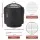 Grillz Portable Fire Pit BBQ 45cm Deep Bowl Outdoor Fireplace with Mesh Lid, Iron Body, Stainless Steel Grill, Black