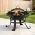 Grillz Fire Pit BBQ Grill with Mesh Lid and 48cm Stainless Steel Grate Charcoal Rack Fire Picker Wood Burning Outdoor